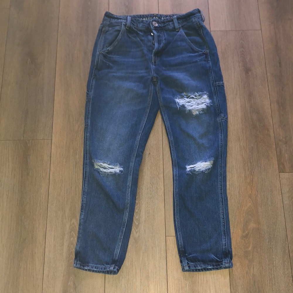 American Eagle Jeans: style Hi-rise Tomgirl